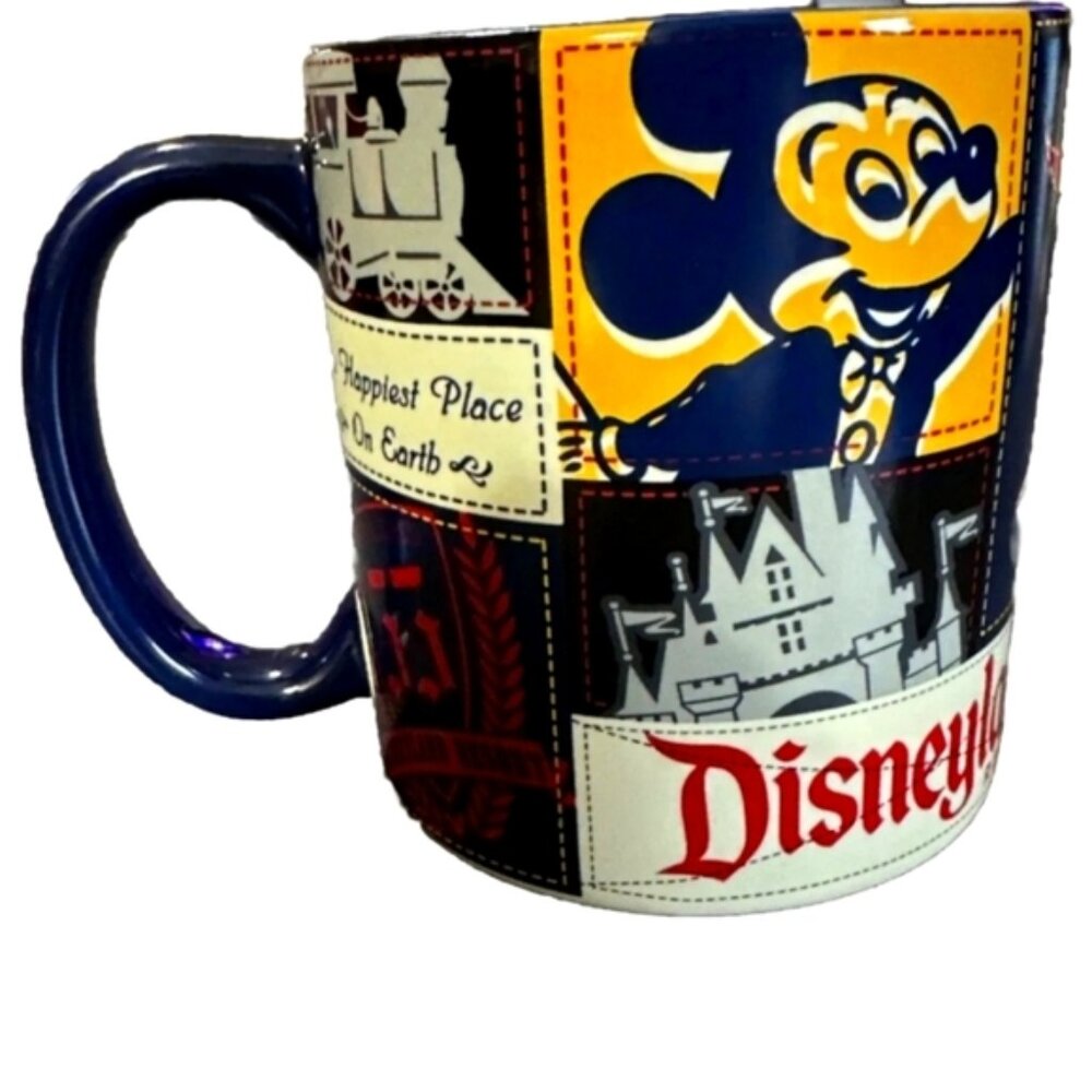 Disneyland Resort Mug Coffee Patchwork Mug Vintage 1955 Retro 14 oz